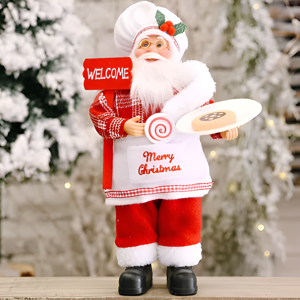 Vivid - Santa - Weihnachtsmann Ornament Harz & Stoff 20x30