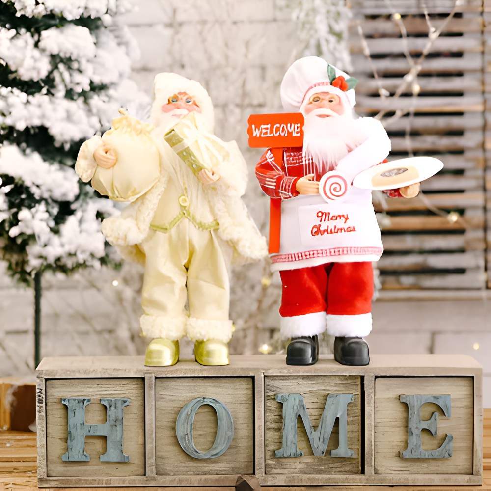 Vivid - Santa - Weihnachtsmann Ornament Harz & Stoff 20x30