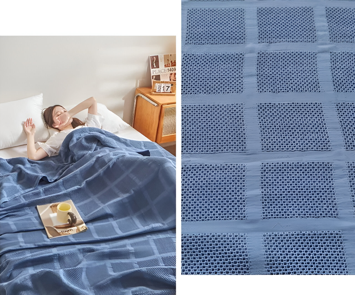 WaffleCloud - Plaid -Wohndecke Baumwollfleece hypoallergen,
