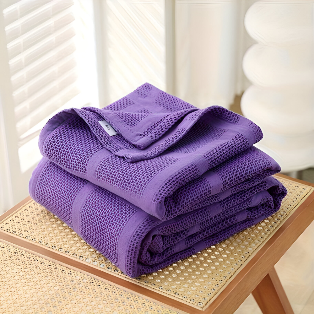 WaffleCloud - Plaid -Wohndecke Baumwollfleece hypoallergen,