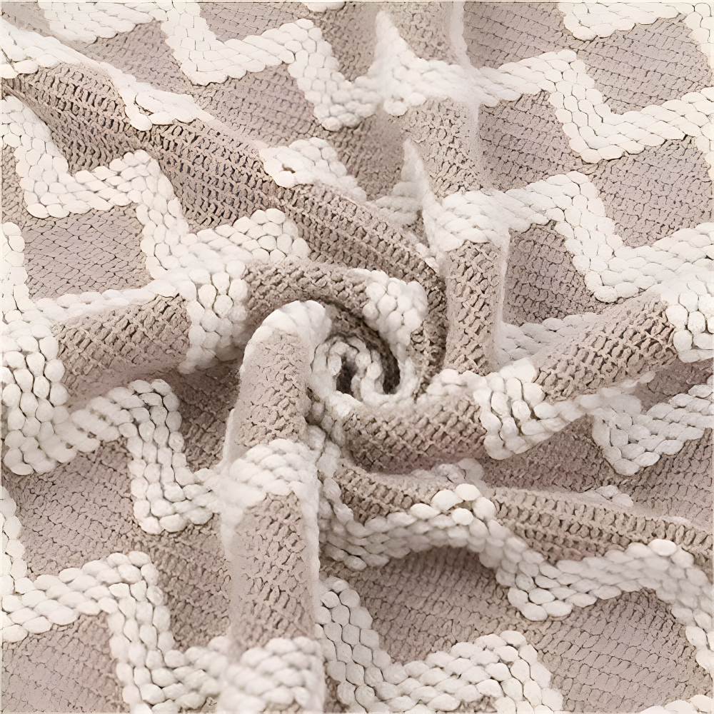 Wavi - Plaid - Kuscheldecke Boho Wellenmuster mit Quasten
