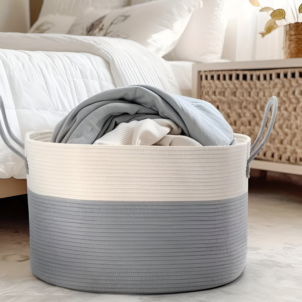Aufbewahrungskorb - XL 51x34 cm aus geflochtenem Polyester