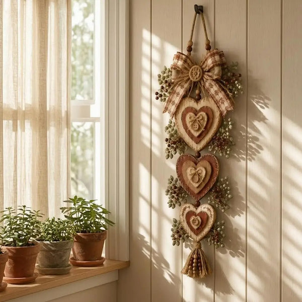 Herzvia – Rustikales herzförmiges Wandornament