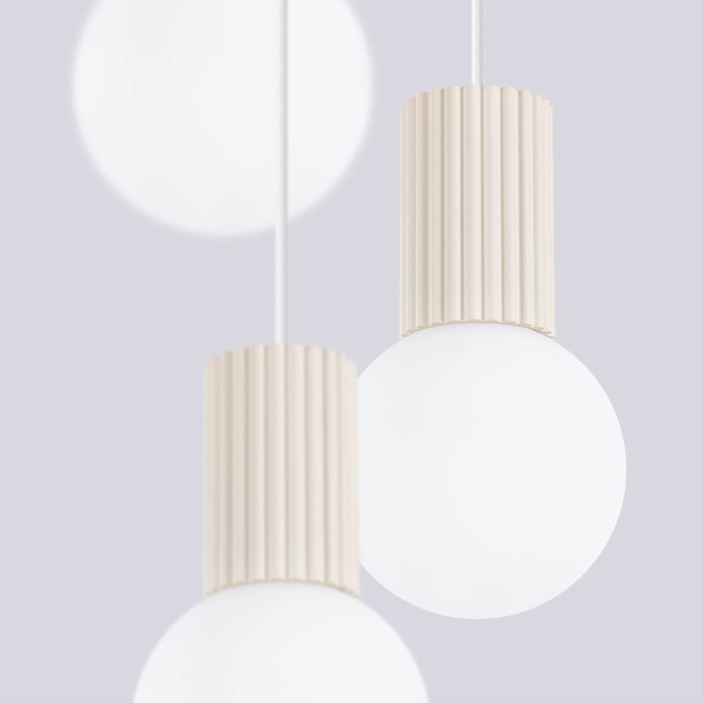 Claria - Pendelleuchte, 3-flammig, beige mit mattierten