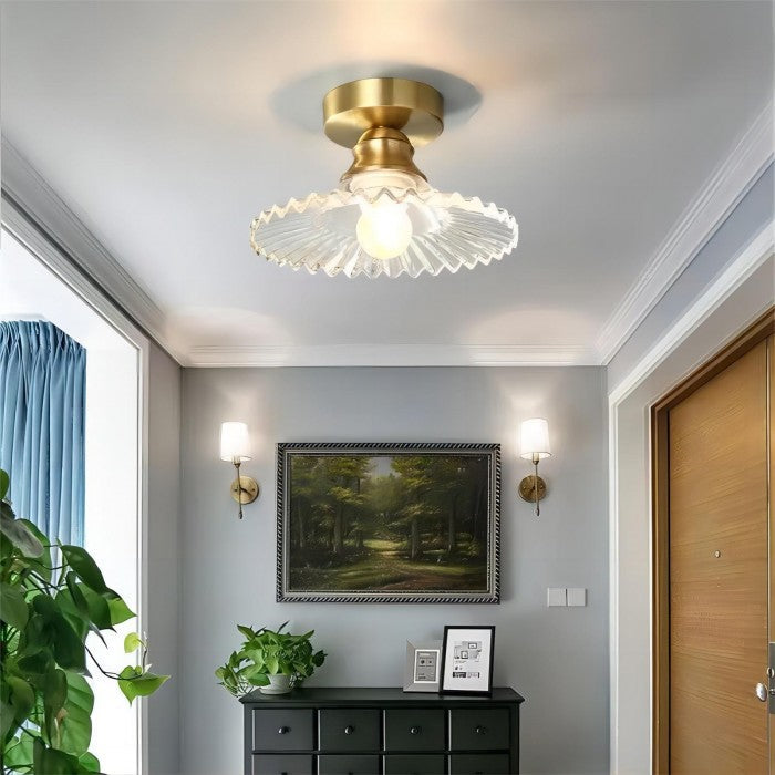 Polara - Vintage-Deckenleuchte aus geripptem Glas,