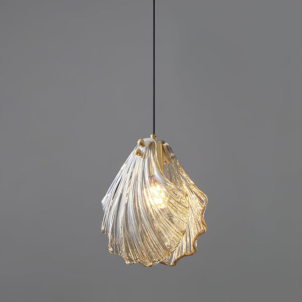 Shell“ - Mini-Pendelleuchte Shell aus Messing und Glas