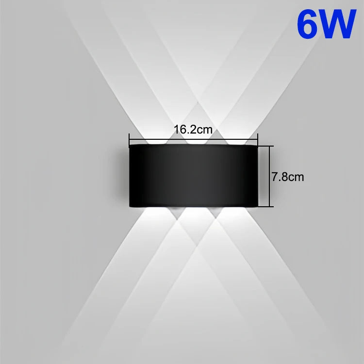 AURAGLOW - UpDown LED Wandleuchte wasserdicht IP, 90–260V