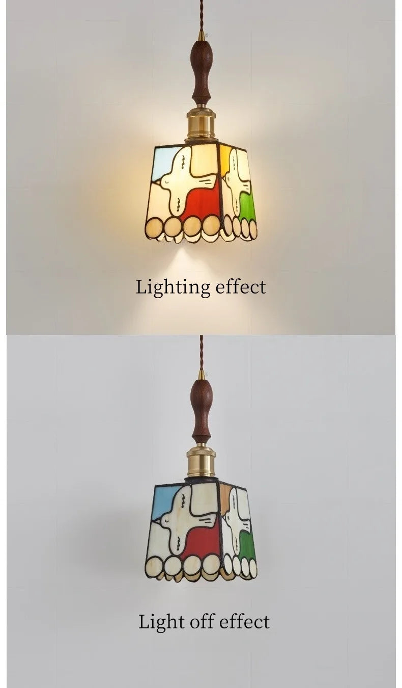 Polara - Tiffany-Pendelleuchte aus Vintage-Glas
