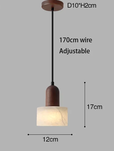 Marmor - Pendelleuchte E27 aus weißem Jade-Stein mit LED