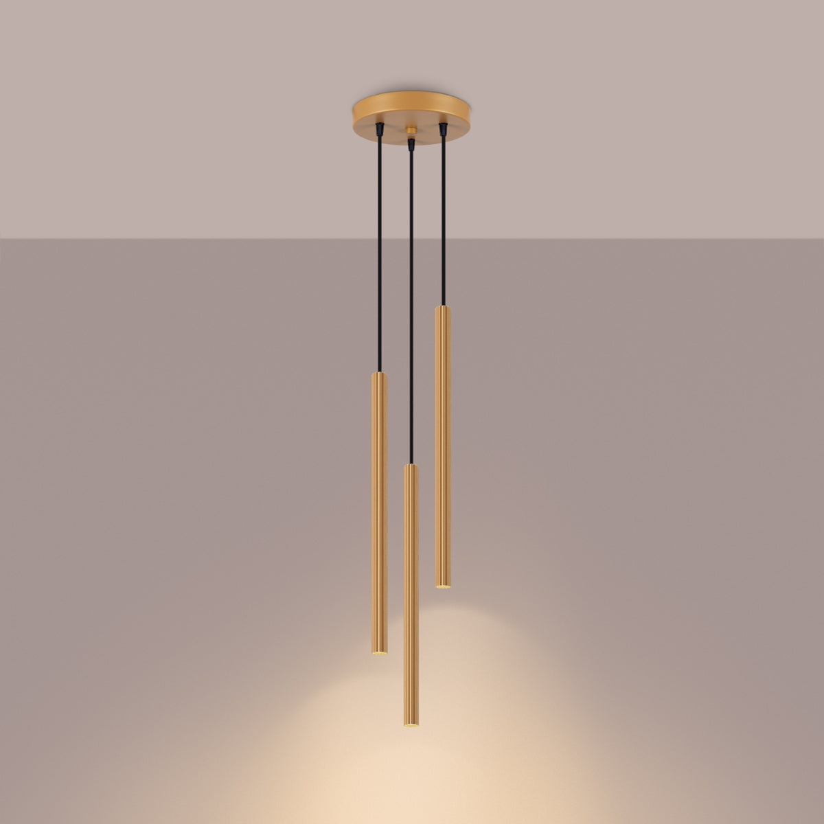 ARCHE - 3P Gold-Pendelleuchte