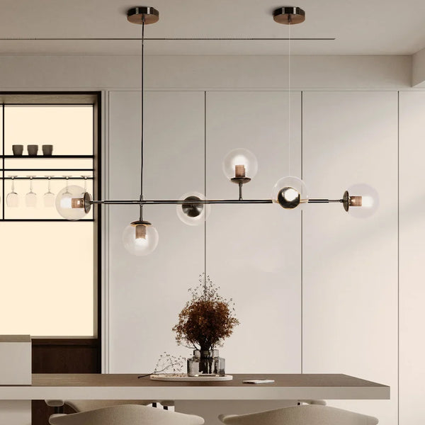 Plafona - Pendelleuchte mit Glaskugel und Metallstange