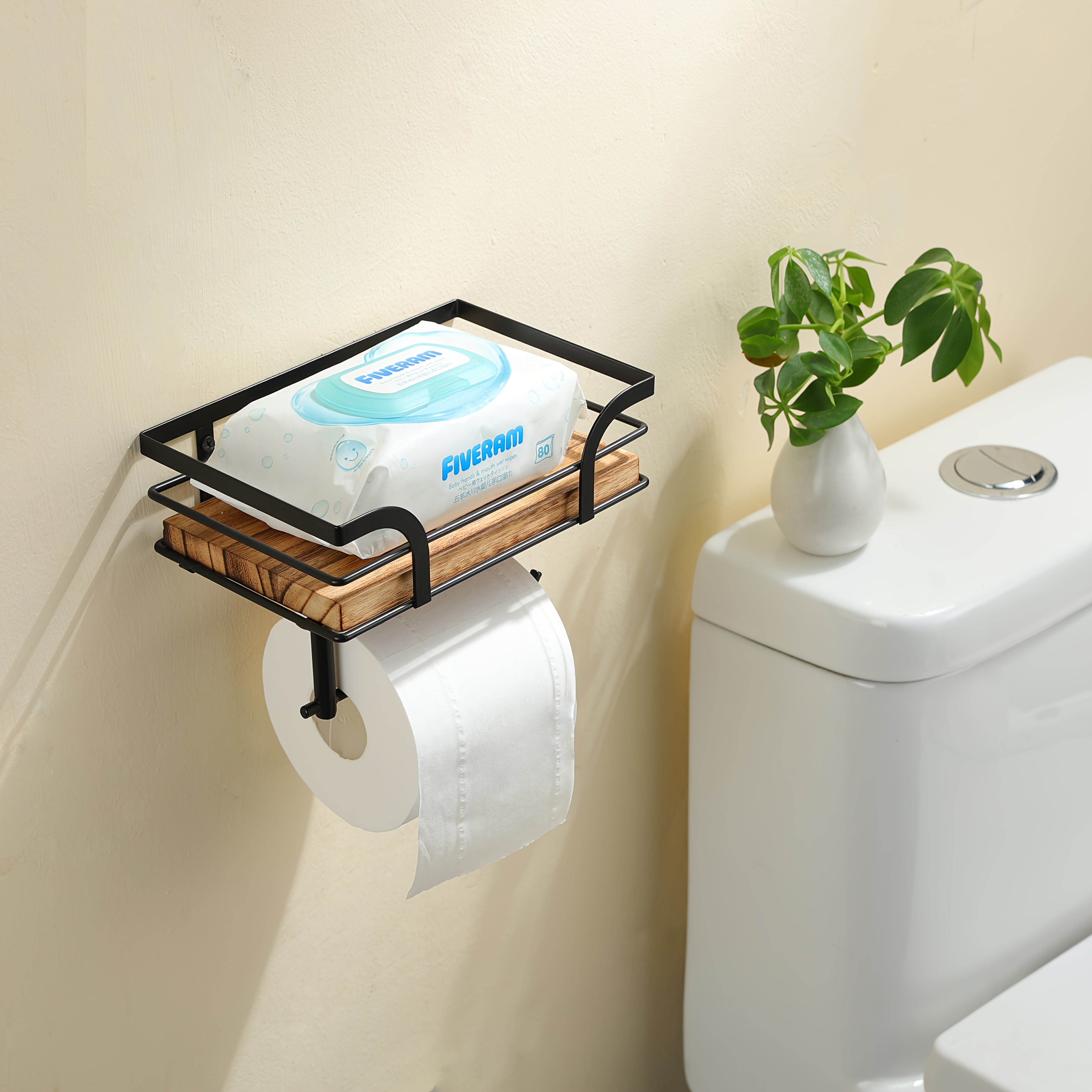 Wandregal - über WC-Spülkasten aus Schmiedeeisen 60x20x15 cm