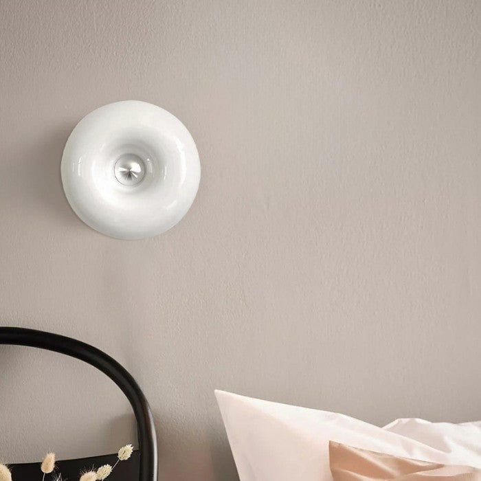 Luara - Bauhaus Donut Wand- und Tischleuchte aus Glas/Metall
