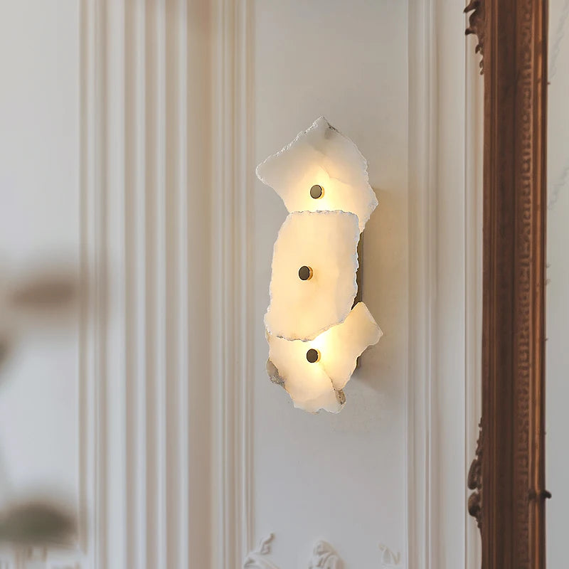 Spanische - Alabaster-Wandleuchte mit Kupferelementen
