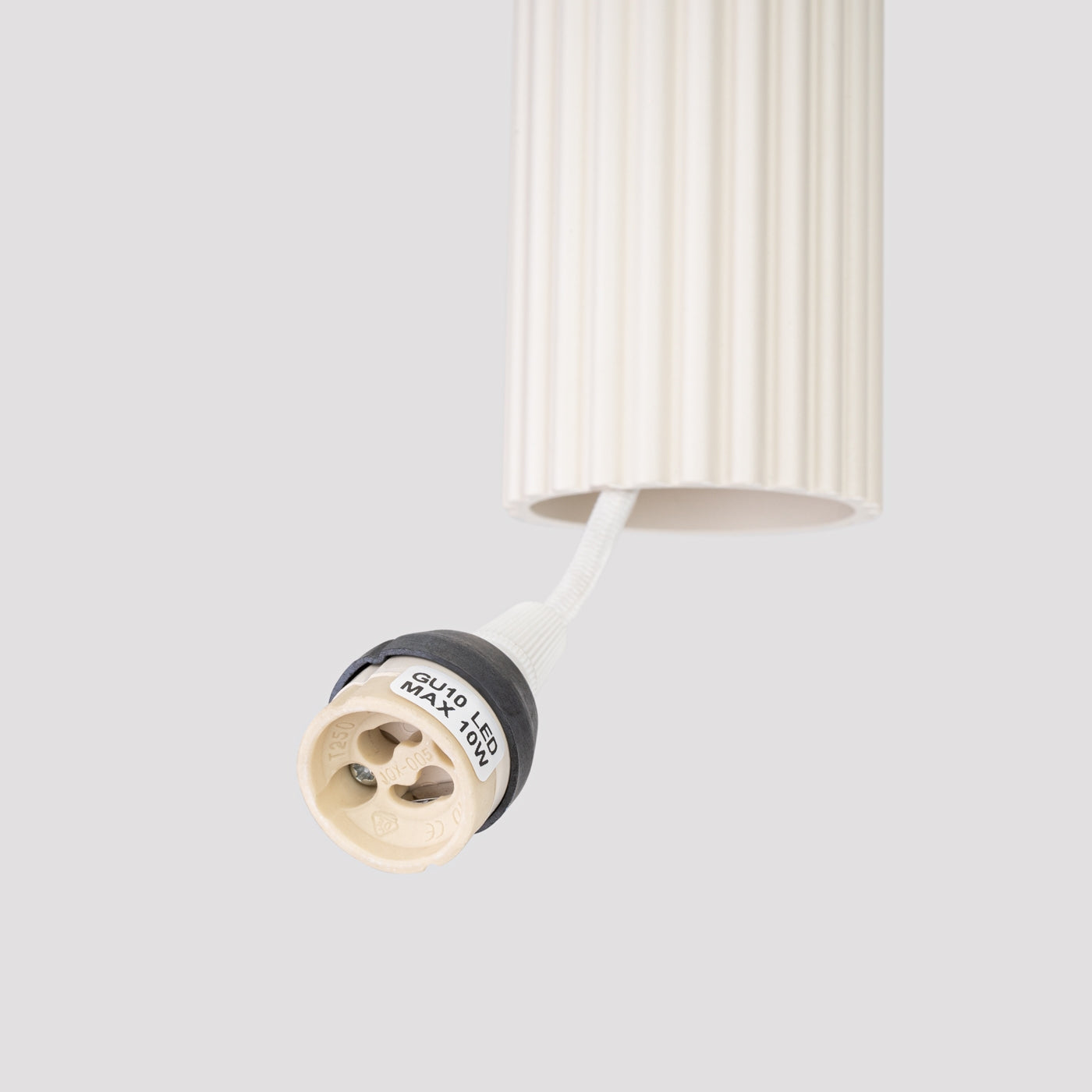 Zenita - Pendelleuchte, 2-flammig, beige, geripptes