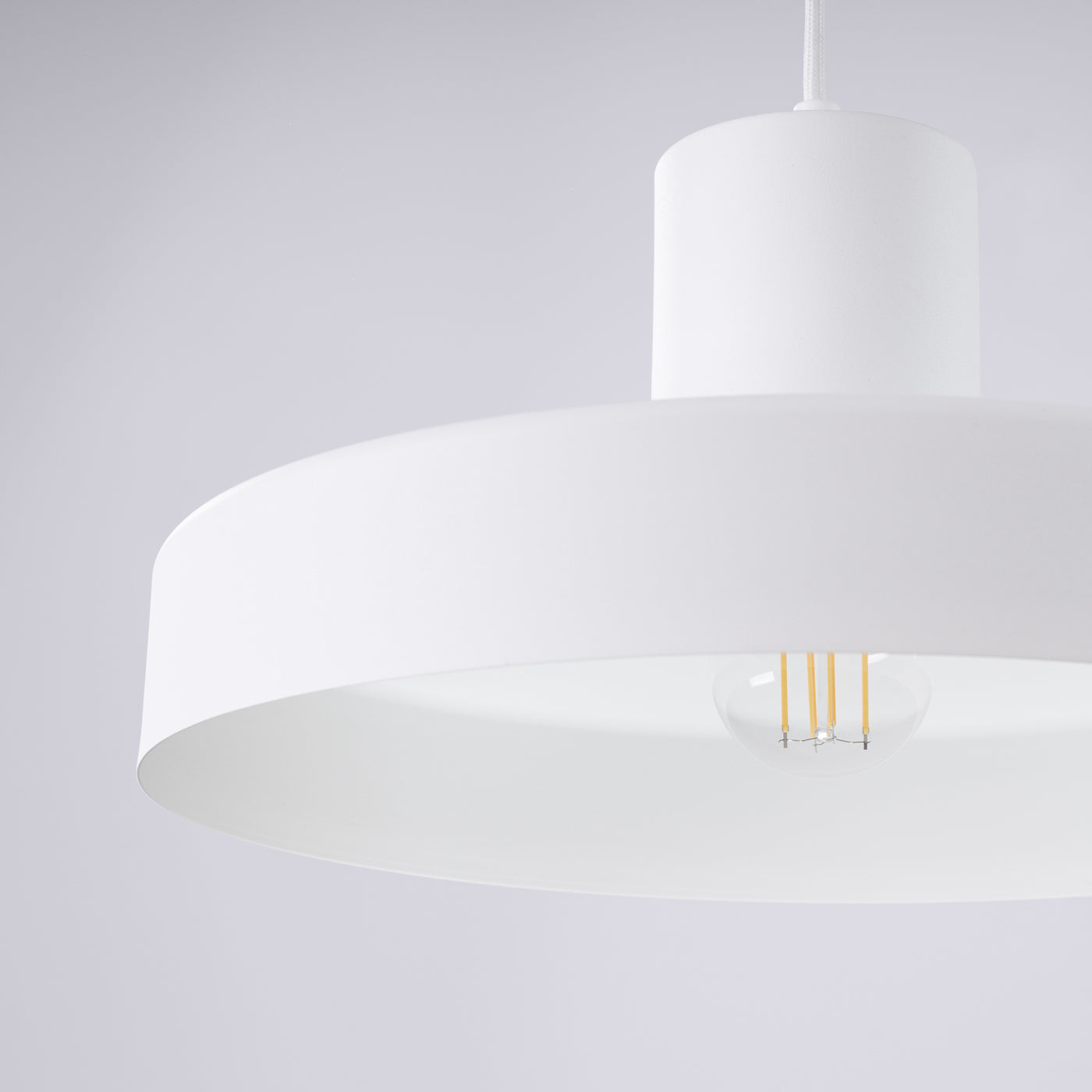 Orbita - Weiße Pendelleuchte, 35 cm, Retro-Stil