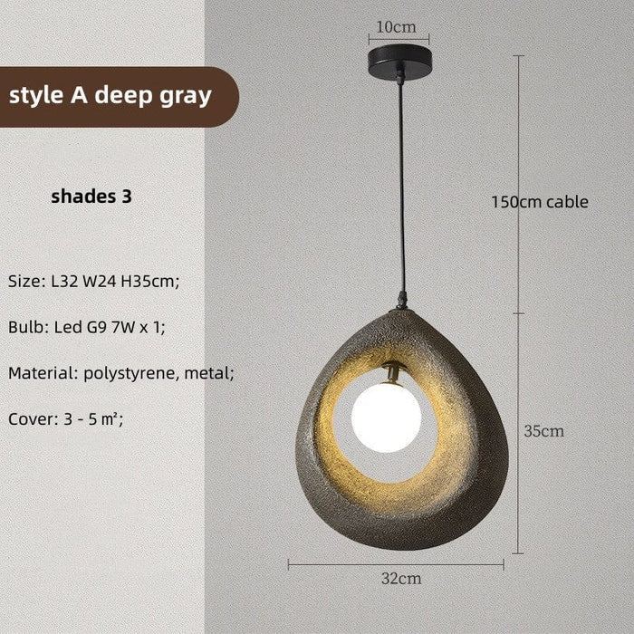 Stella - Wabi-Sabi Hängelampe Ø32 cm aus Polystyrol