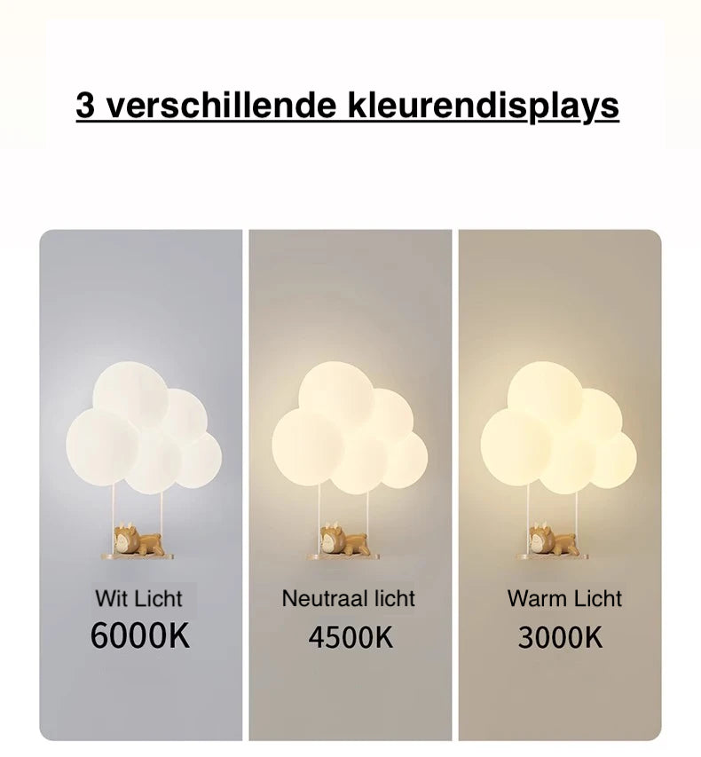 Luara - Wandleuchte für Kinderzimmer mit Tiermotiven, weiß