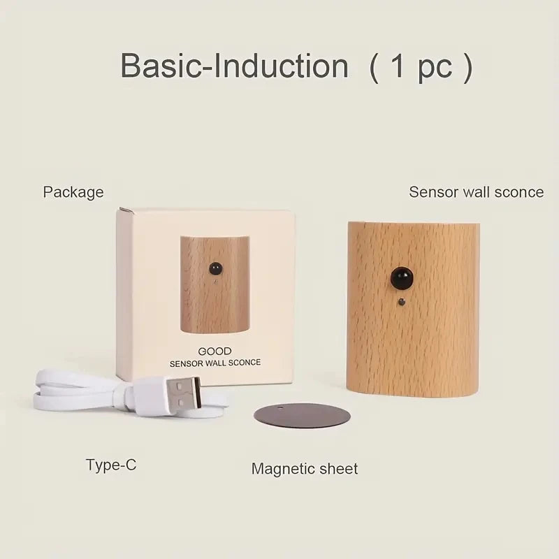 LumiHout - Wandlampe Holz mit Bewegungsmelder, Up & Down LED