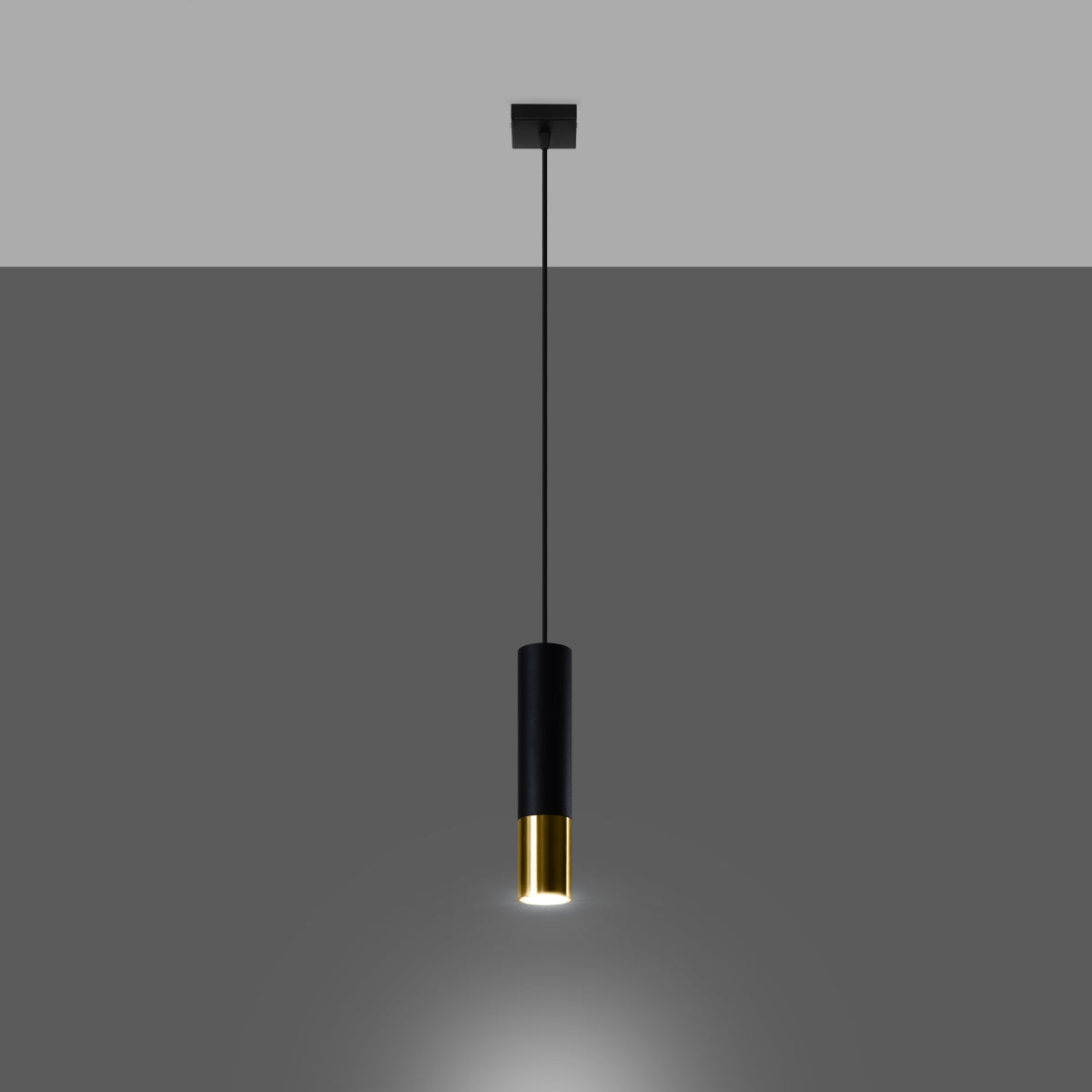 LOOPEZ - 1 Pendelleuchte, schwarz/gold