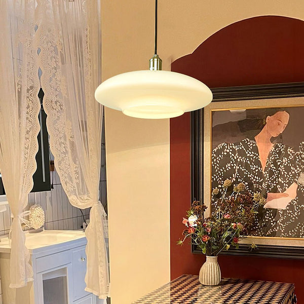 Celira - Moderne Pendelleuchte aus weißem Glas