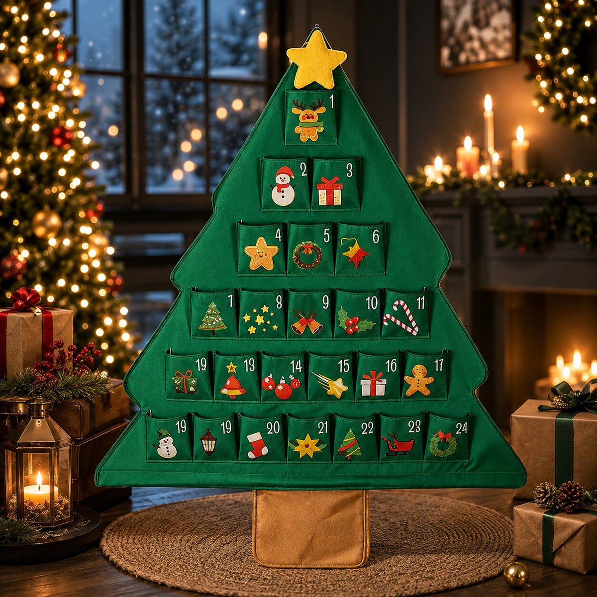 Hollycompart - Adventskalender in Tannenbaumform mit 24 Fächern