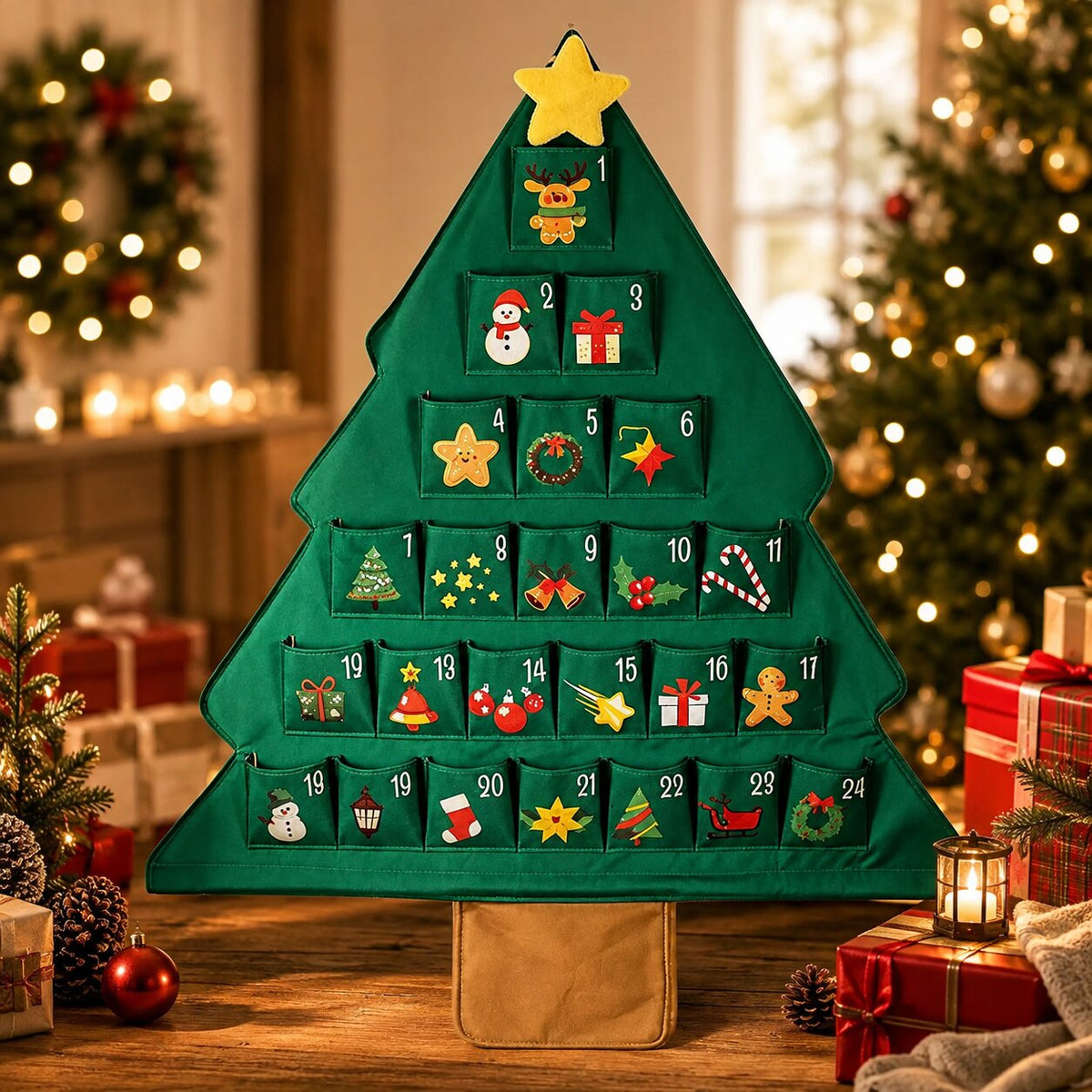 Hollycompart - Adventskalender in Tannenbaumform mit 24 Fächern