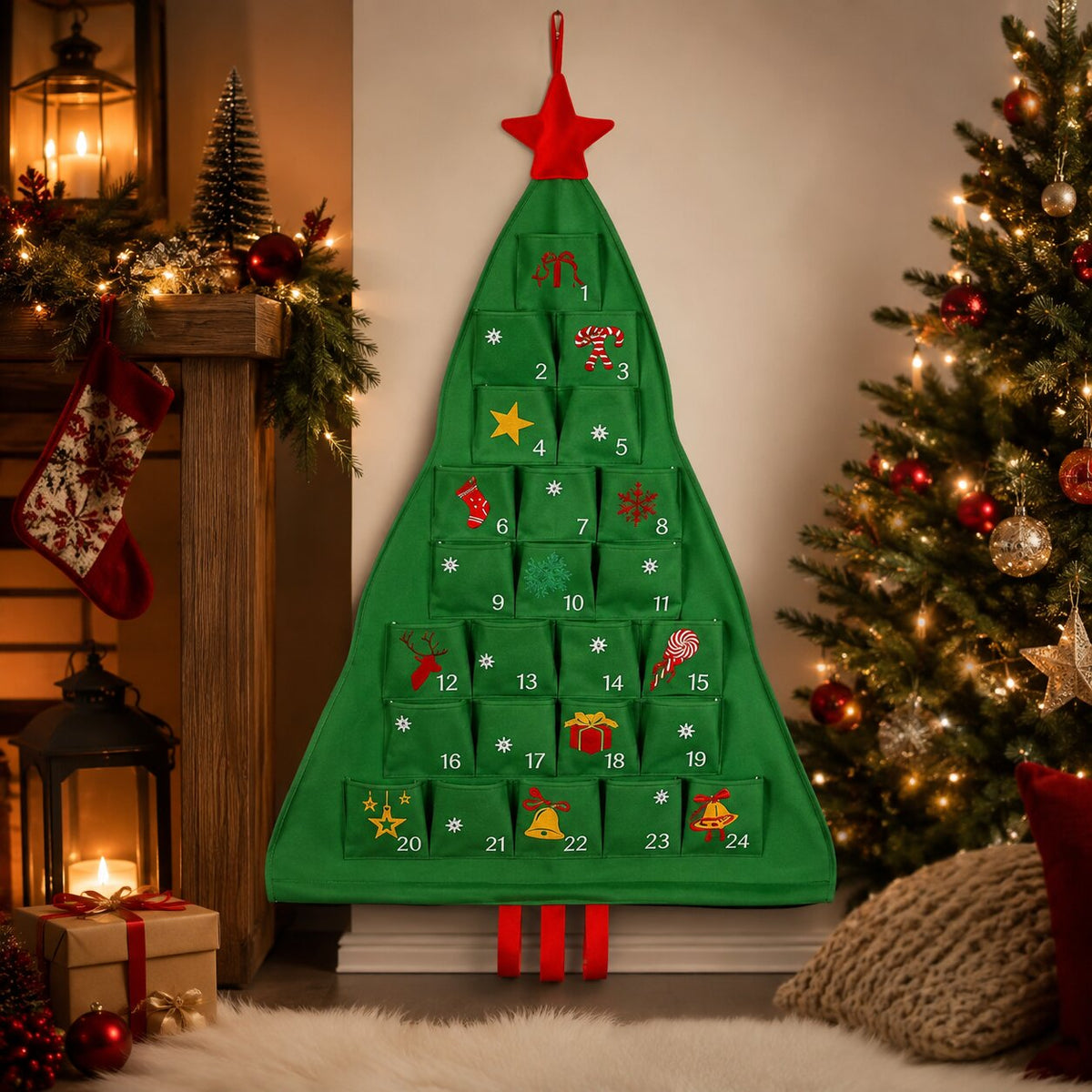 Hollycompart - Adventskalender in Tannenbaumform mit 24 Fächern