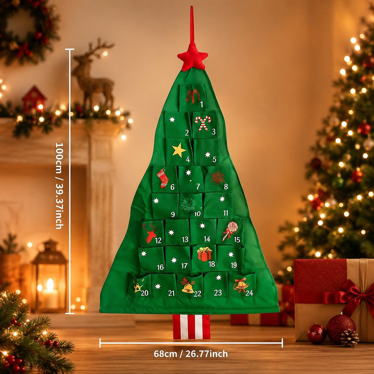 Hollycompart - Adventskalender in Tannenbaumform mit 24 Fächern