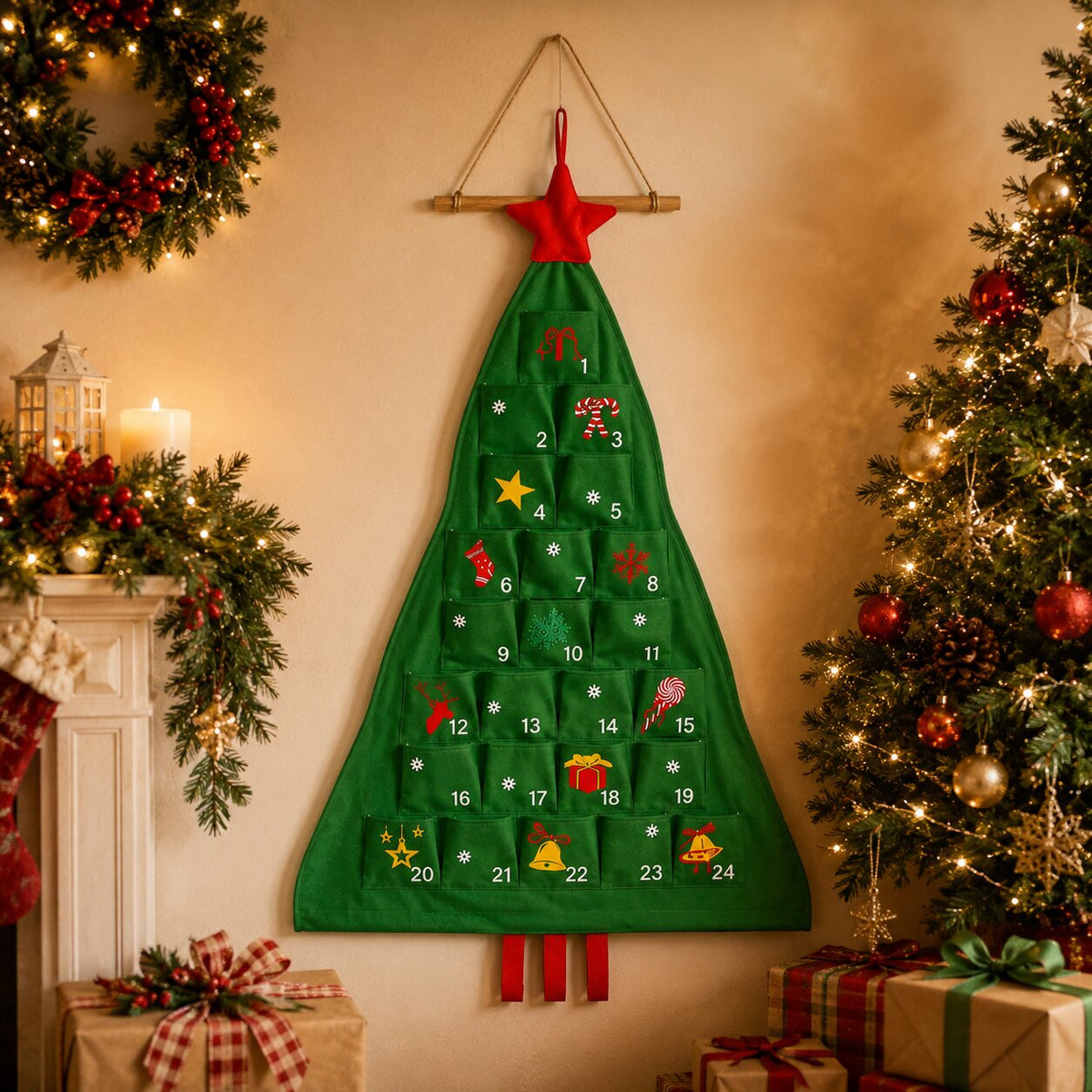 Hollycompart - Adventskalender in Tannenbaumform mit 24 Fächern