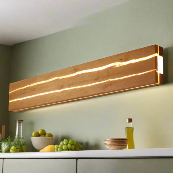 Lumera - LED-Wandleuchte in Holzoptik mit Rissmuster