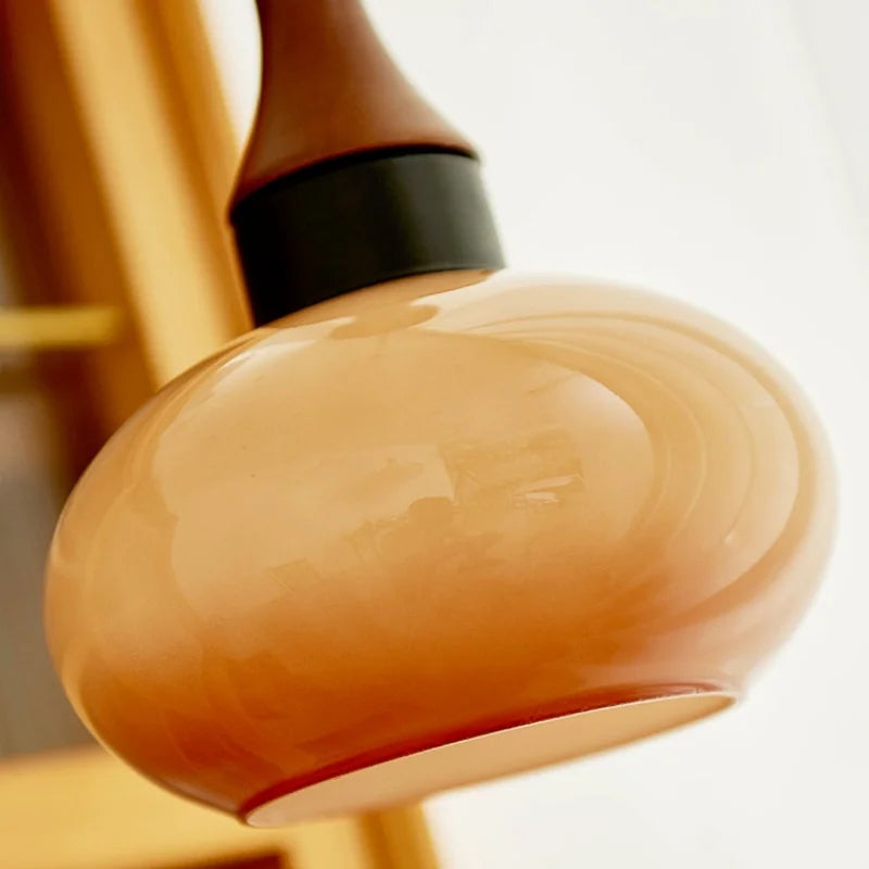 Plafona - Vintage-Pendelleuchte aus bernsteinfarbenem Glas