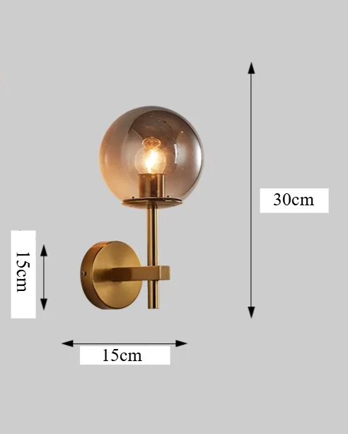 Parietta - LED-Wandleuchte mit Glaskugel