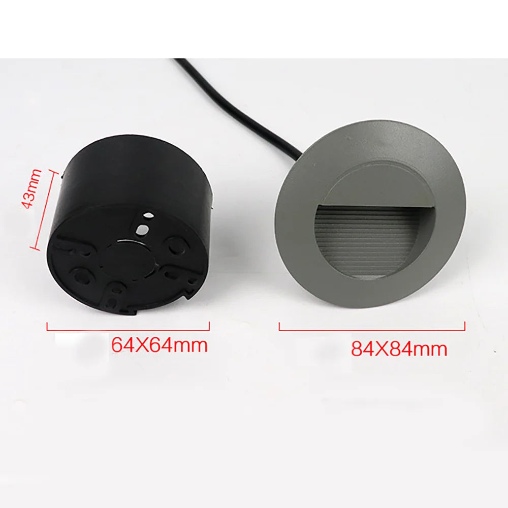 Rustica - LED-Treppenleuchte IP65, rund, 3 W, für den