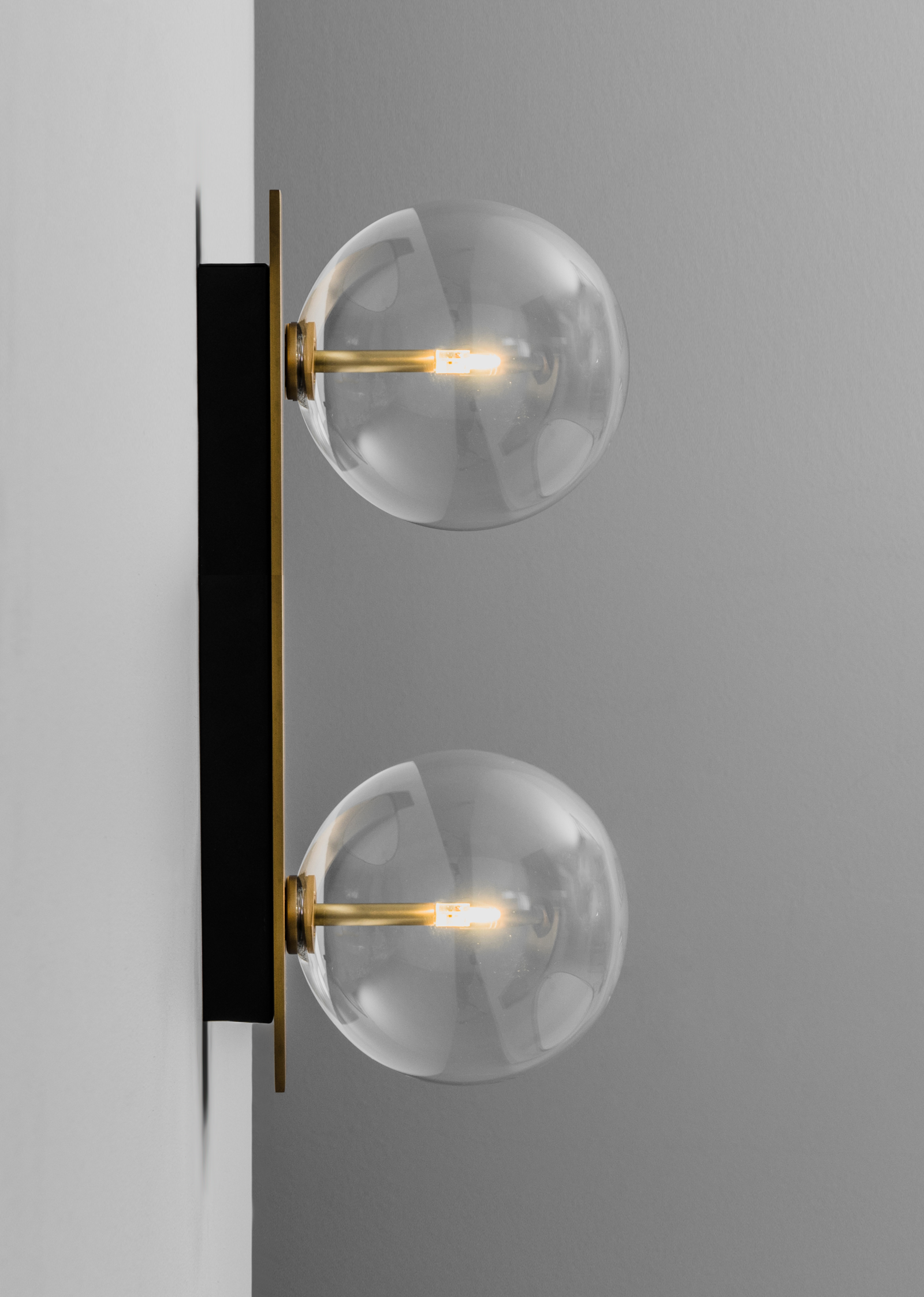 Metall/Glas - Designer-Wandleuchte, Metall/Glas
