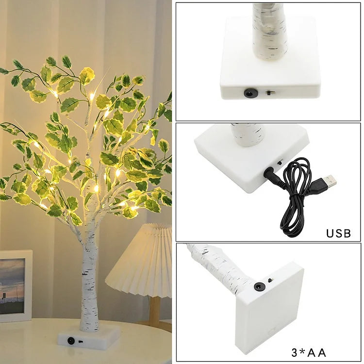 Tabla - LED-Weihnachtsbaumbeleuchtung mit grünen Blättern