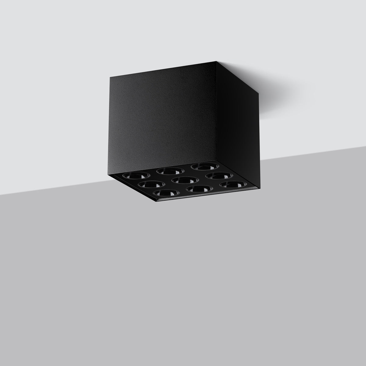 OZZY - LED-Deckenleuchte, schwarzes Aluminium, 9,5 x 9,5 x 8