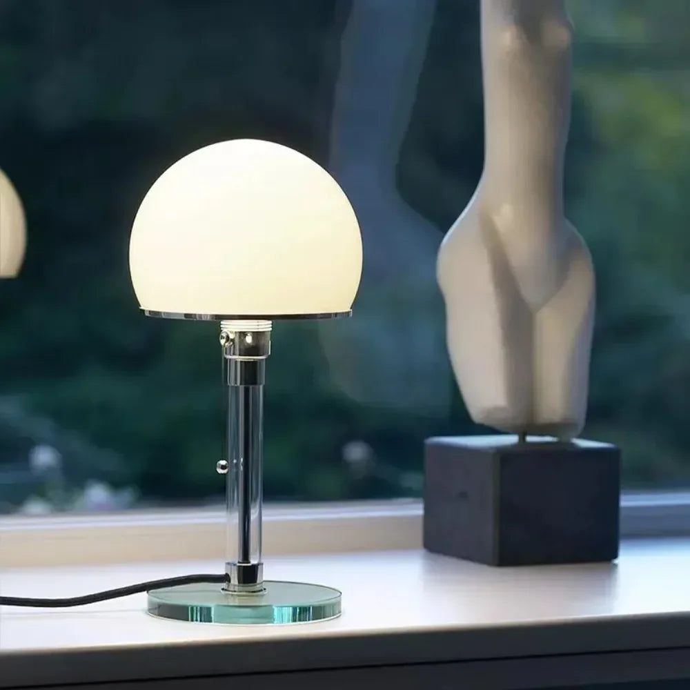 Bureia - Bauhaus-Tischleuchte im nordischen Stil aus Glas