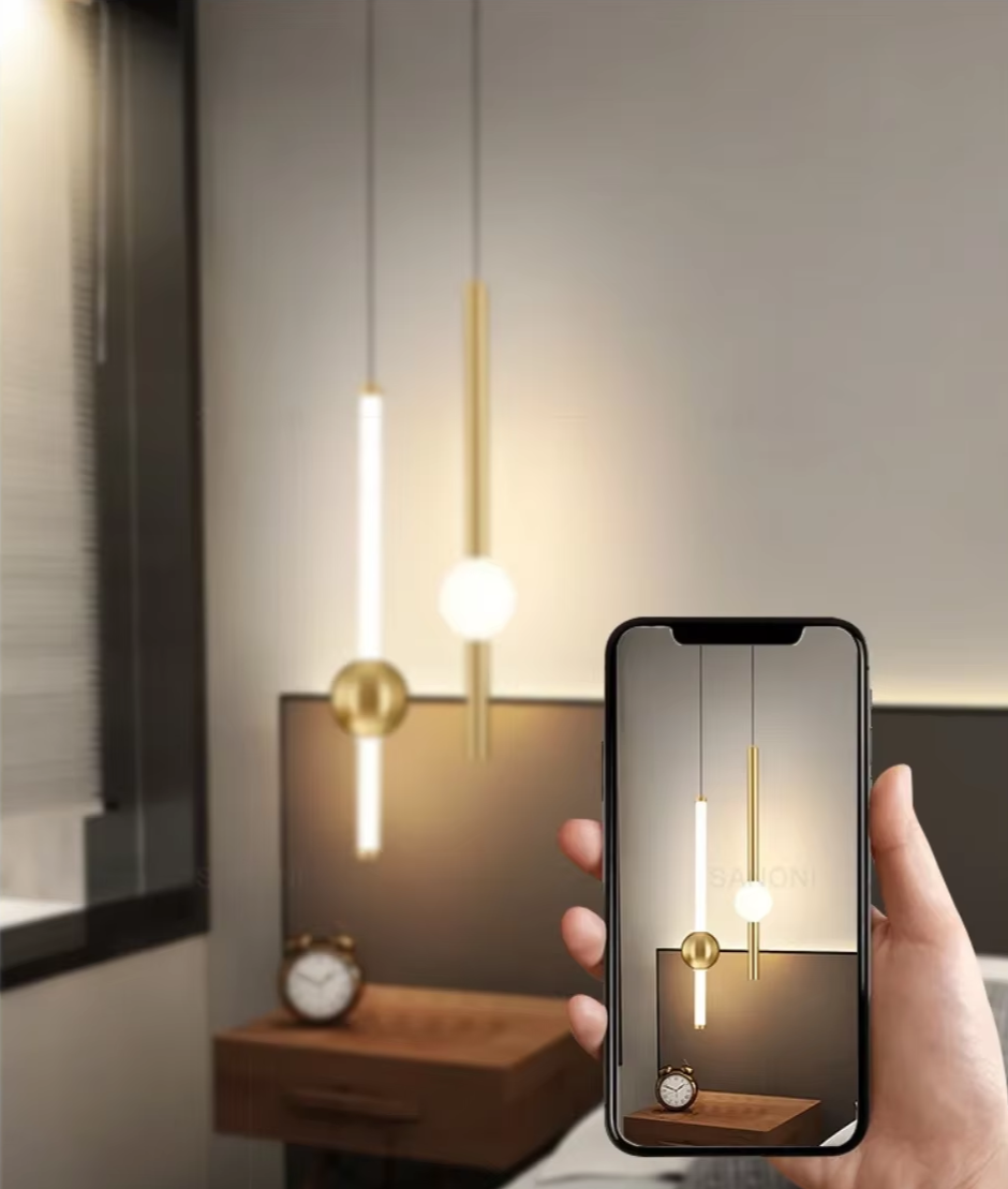 Geometrische - LED-Pendelleuchte aus Metall