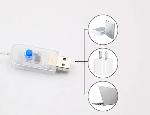 Weihnachtsmann-Leiter-Lichterkette - USB, 1 m/3 m