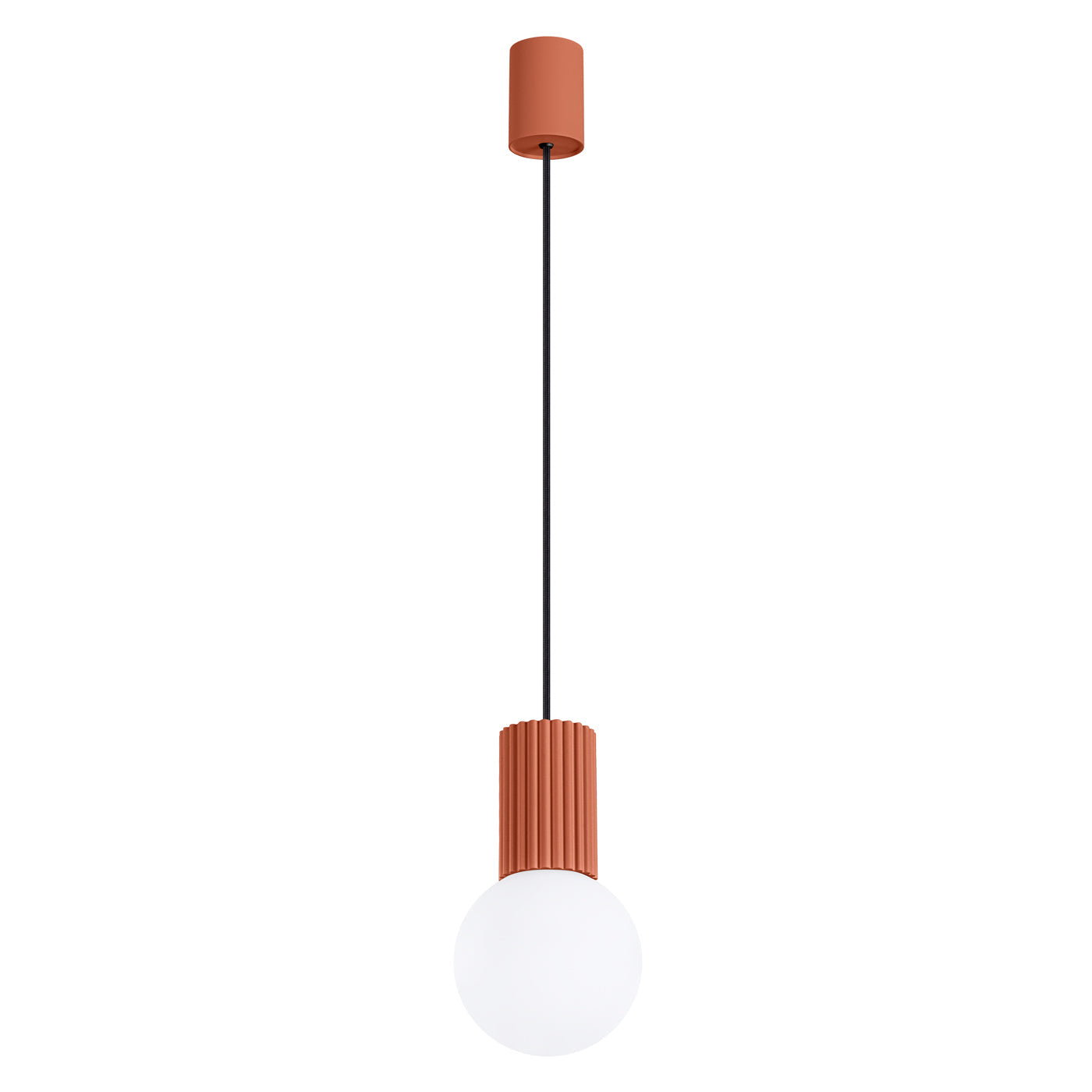 Lumio - Ockerrote Pendelleuchte mit mattiertem Glasschirm