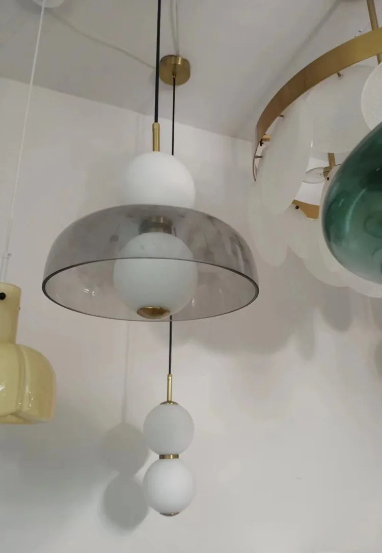 Skandinavische - Doppelglas-Pendelleuchte mit 2 Kugeln