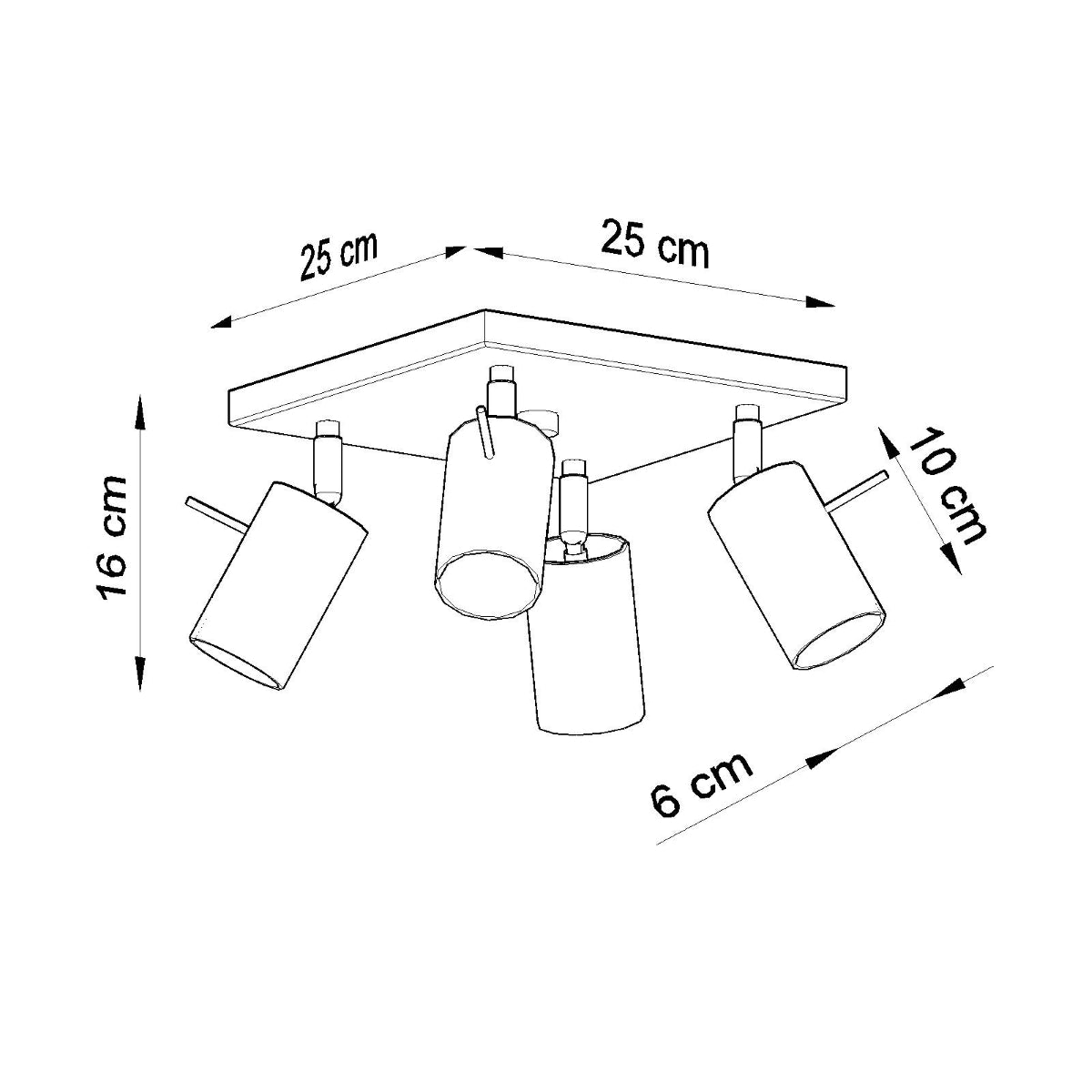 Ring - 4 Deckenleuchte, schwarz, aus Stahl