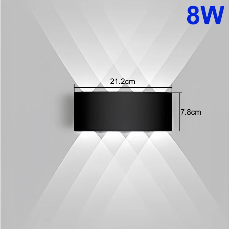 AURAGLOW - UpDown LED Wandleuchte wasserdicht IP, 90–260V