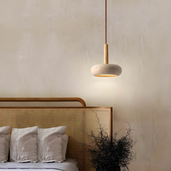 Celira - Moderne Pendelleuchte aus gelbem Travertin
