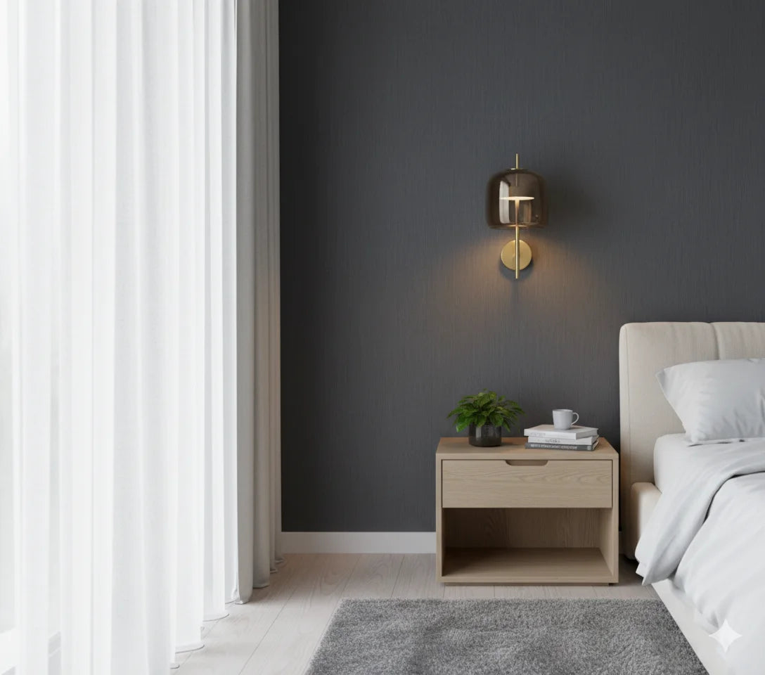 Nordische - Design-Wandleuchte aus Glas mit LED