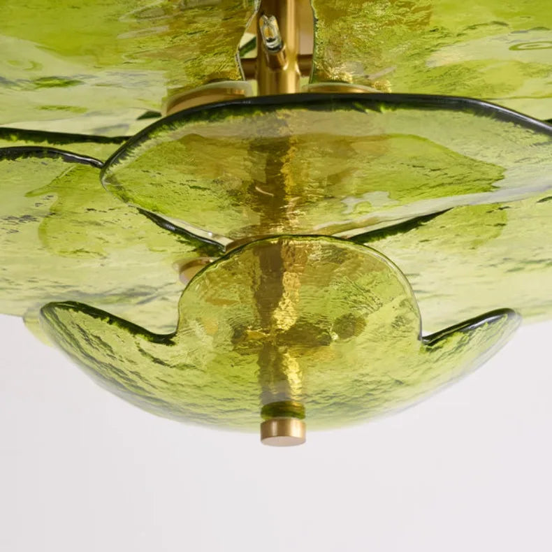 Claria - Lotusblatt-Kronleuchter aus Glas