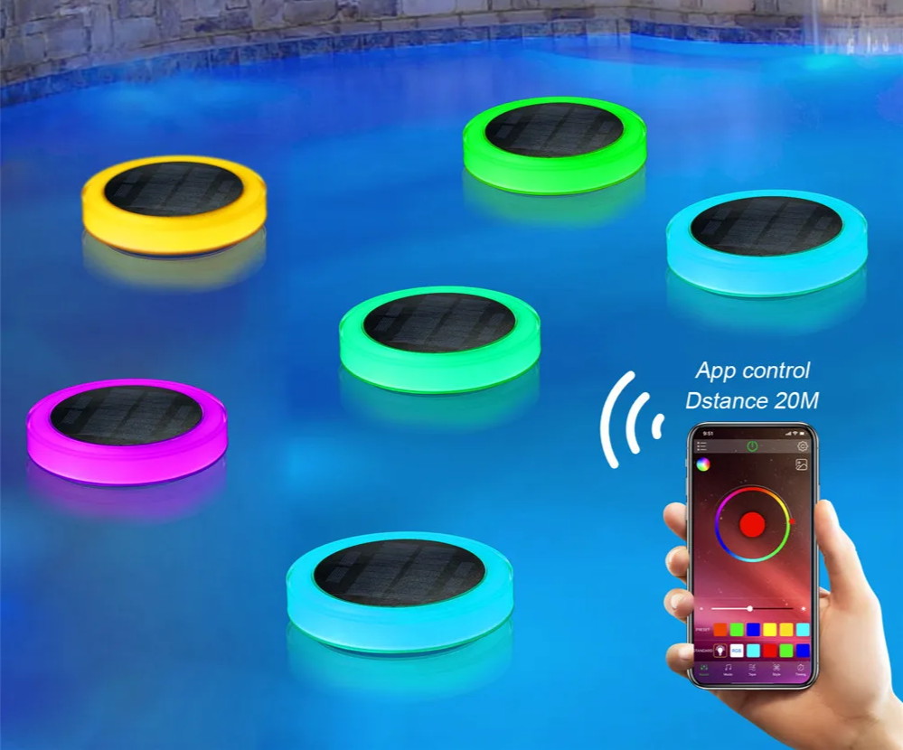 Harmona - Solarbetriebene, schwimmende RGB-Poolleuchte mit