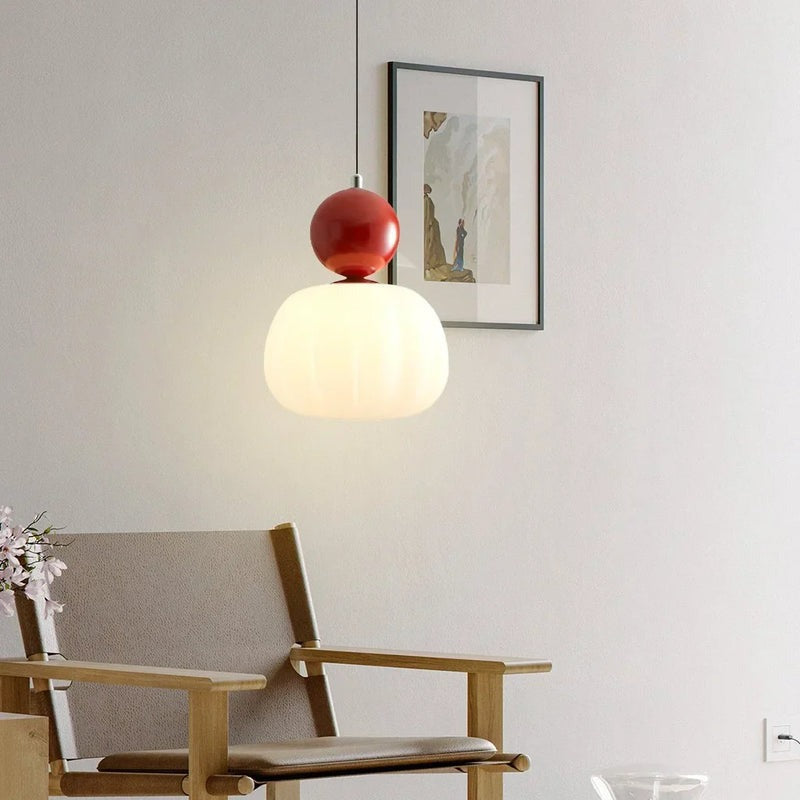 Scout - Art Deco Bauhaus Pendelleuchte in Creme