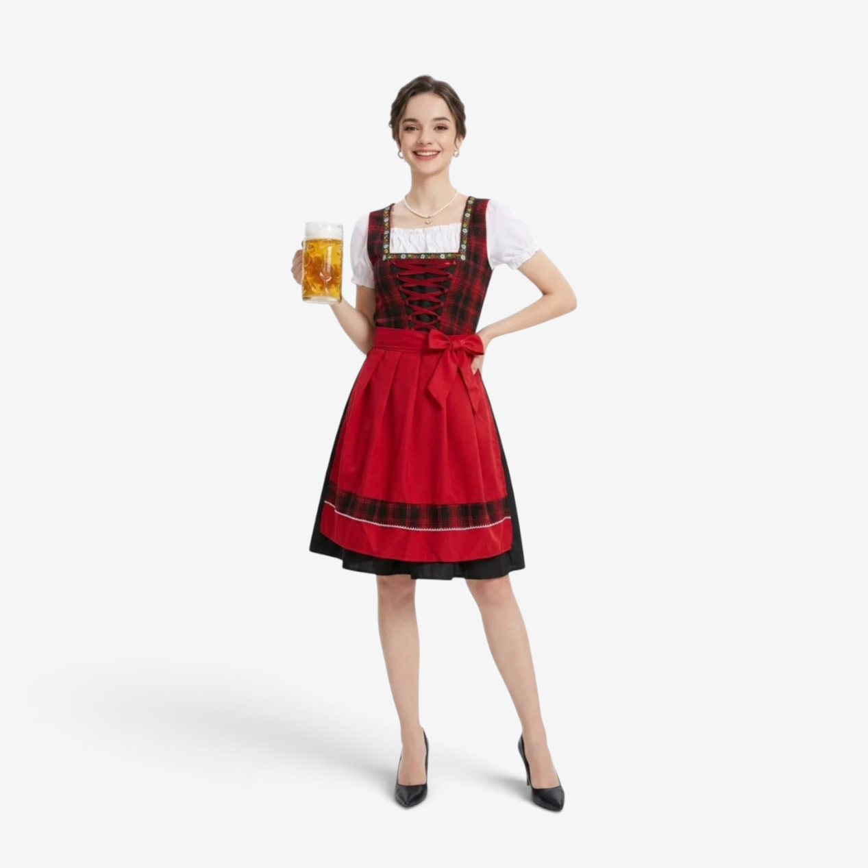 Damen Trachten-Dirndl mit Schnürung und A-Linie